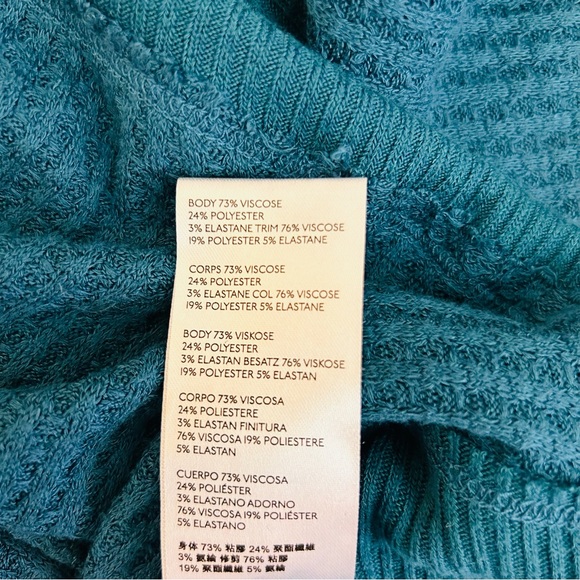 Free People Santa Clara teal V neck thermal top size XS - Picture 7 of 9